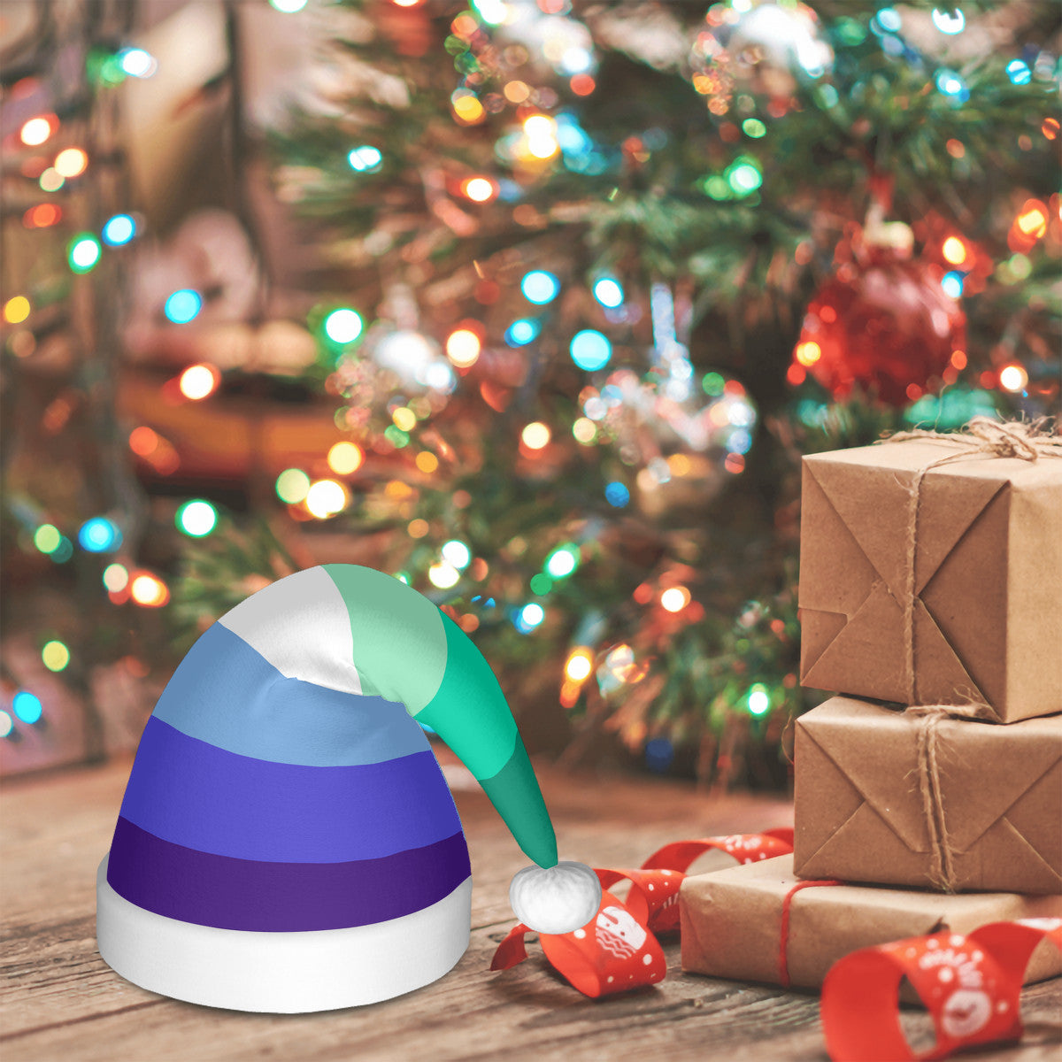 MLM Pride Flag Adult Glowing Plush Holiday Hat