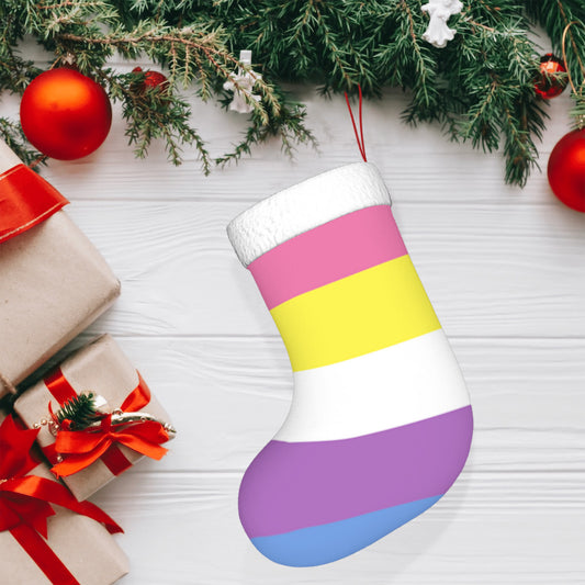 Bigender Pride Flag Holiday Stocking 11" x 17.7"
