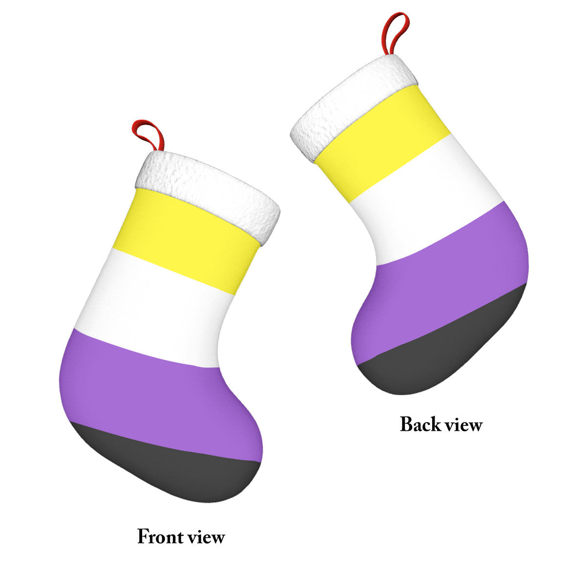 Non-Binary Pride Flag Holiday Stocking 11" x 17.7"