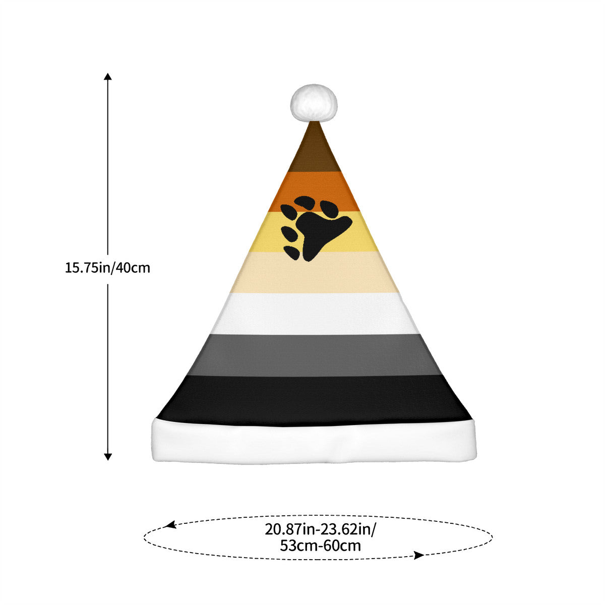 Bear Pride Flag Adult Glowing Plush Holiday Hat