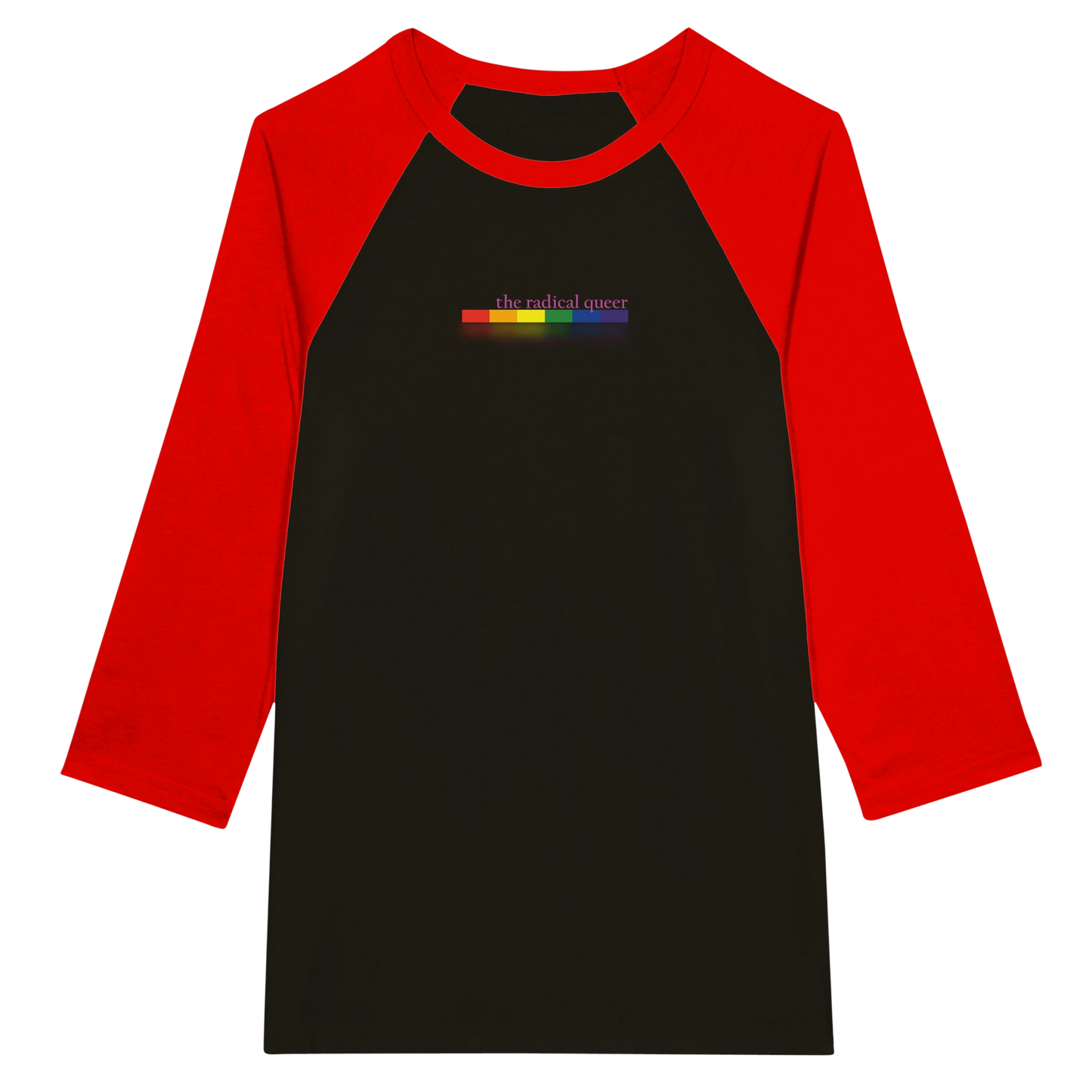 the radical queer 3/4 Sleeve Tee Shirt Black and Red
