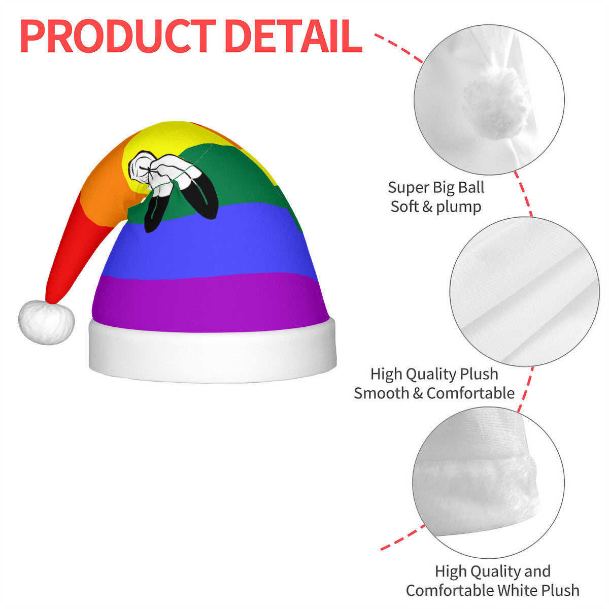 Two-Spirit Pride Flag Adult Plush Holiday Hat