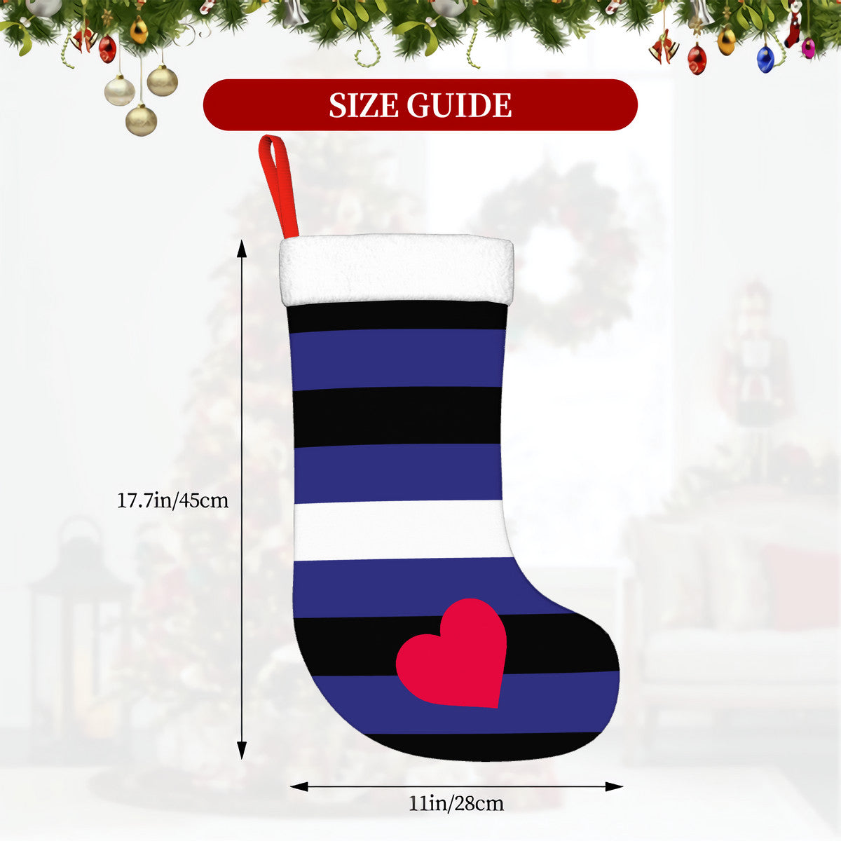 Leather Pride Flag Holiday Stocking 11" x 17.7"