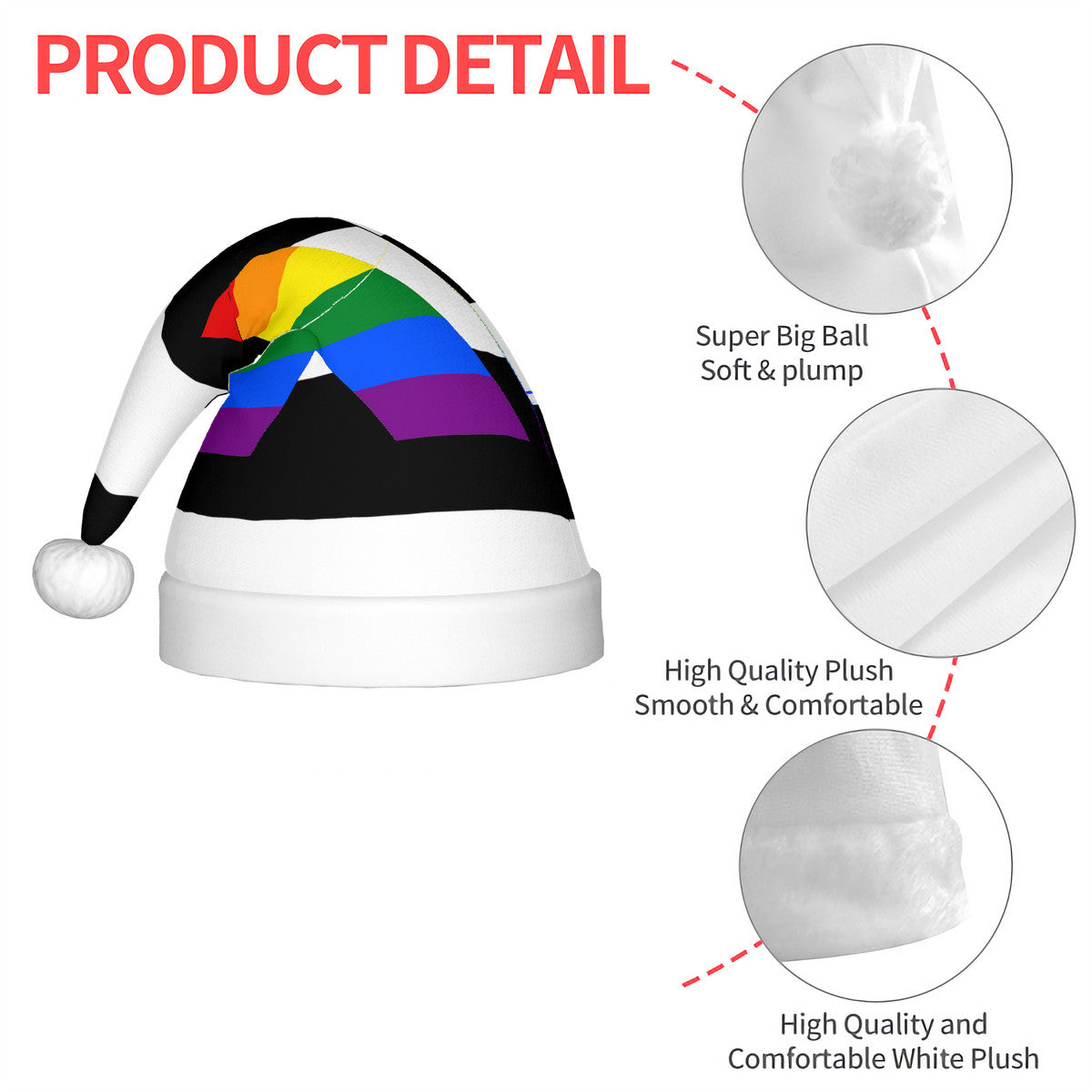 Straight Ally Pride Flag Adult Glowing Plush Holiday Hat