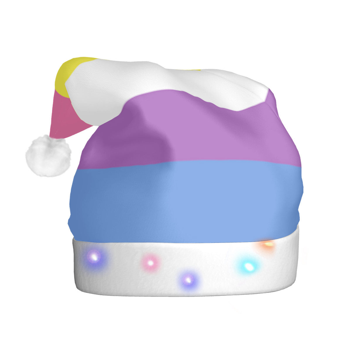 Bigender Pride Flag Adult Glowing Plush Holiday Hat
