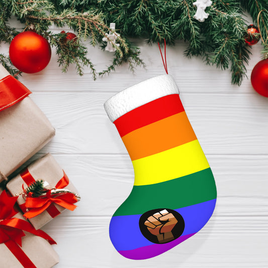 QPOC Pride Flag Holiday Stocking 11" x 17.7"