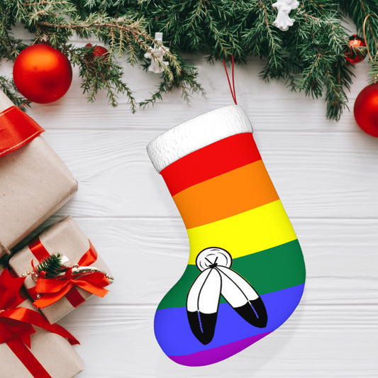 Two-Spirit Pride Flag Holiday Stocking 11" x 17.7"