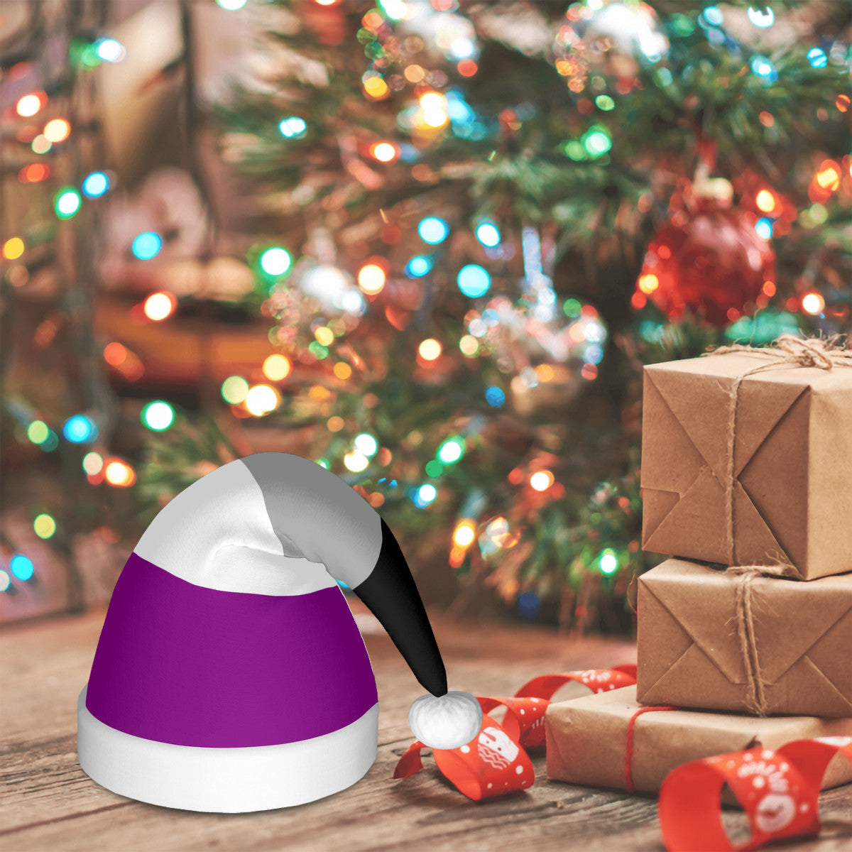 Asexual Pride Flag Adult Glowing Plush Holiday Hat