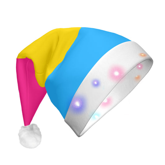 Pansexual Pride Flag Adult Glowing Plush Holiday Hat