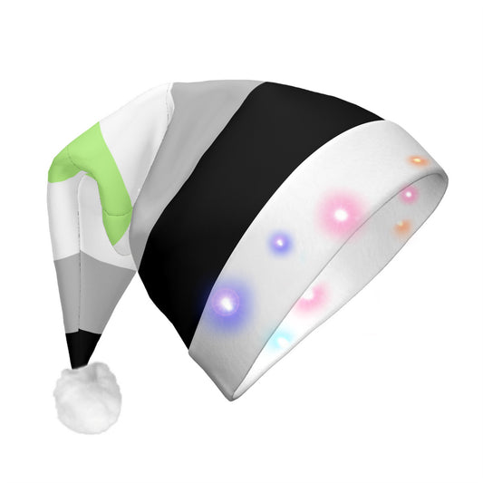 Agender Pride Flag Adult Glowing Plush Holiday Hat
