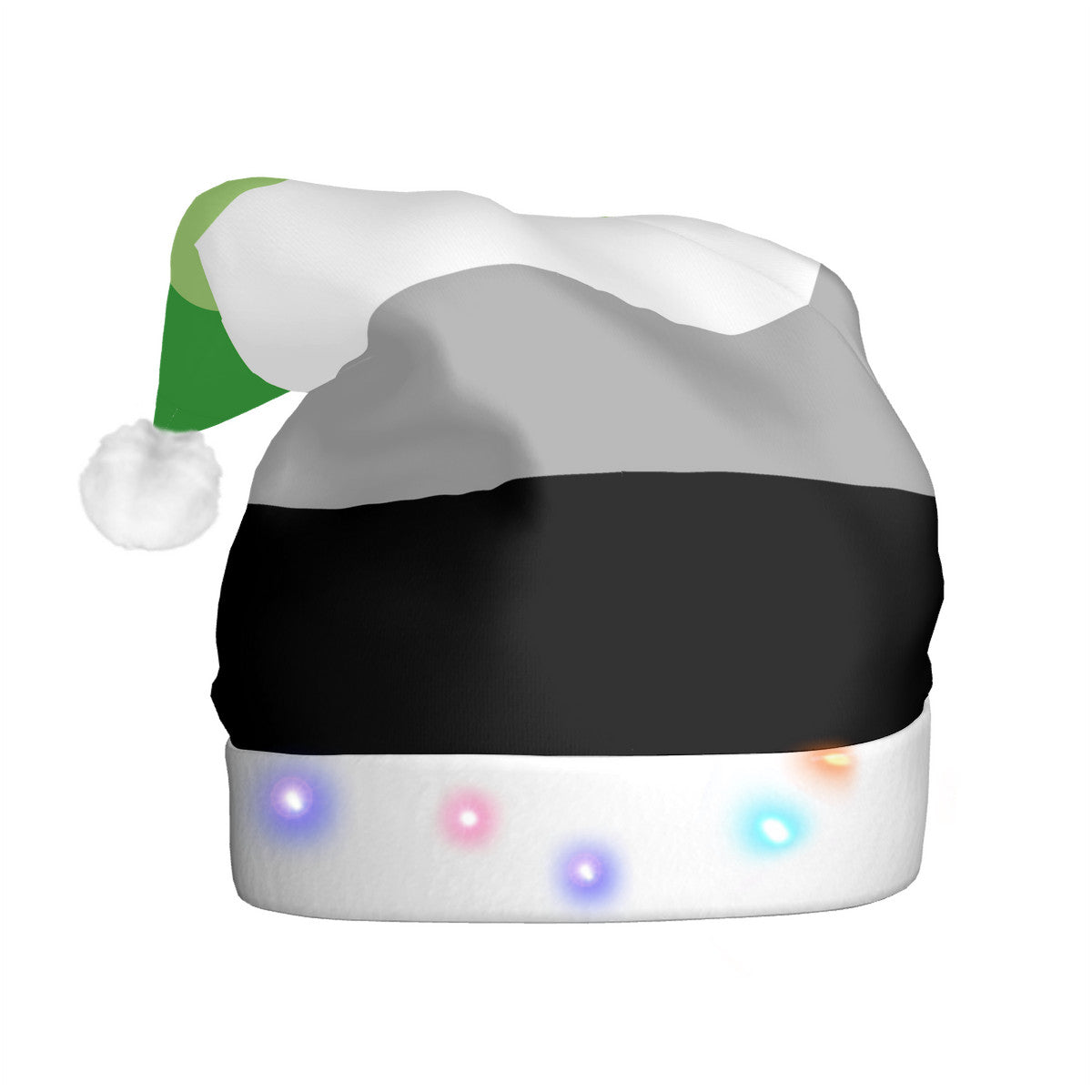 Aromantic Pride Flag Adult Glowing Plush Holiday Hat