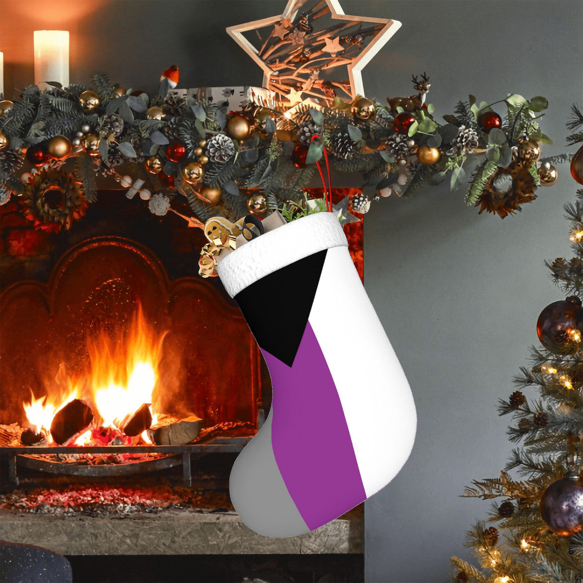 Demisexual Pride Flag Holiday Stocking 11" x 17.7"