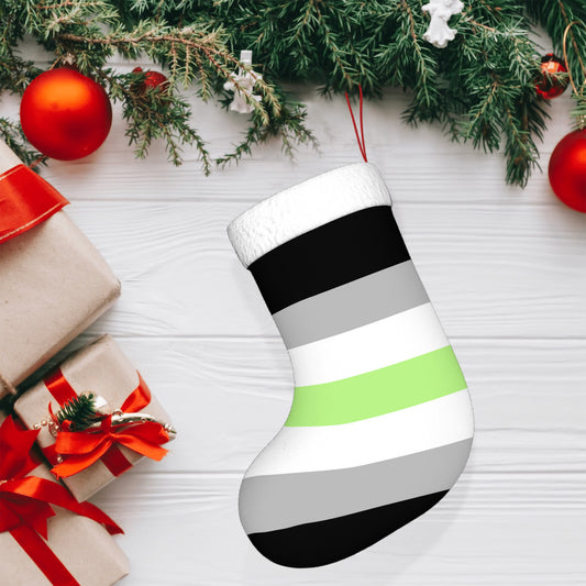 Agender Pride Flag Holiday Stocking 11" x 17.7"